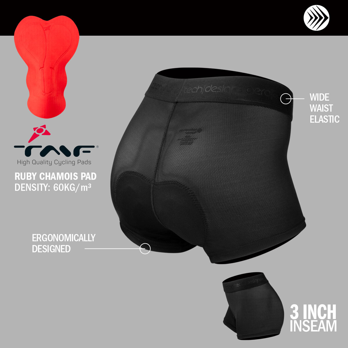 Women's 3" Padded Short Liner features
