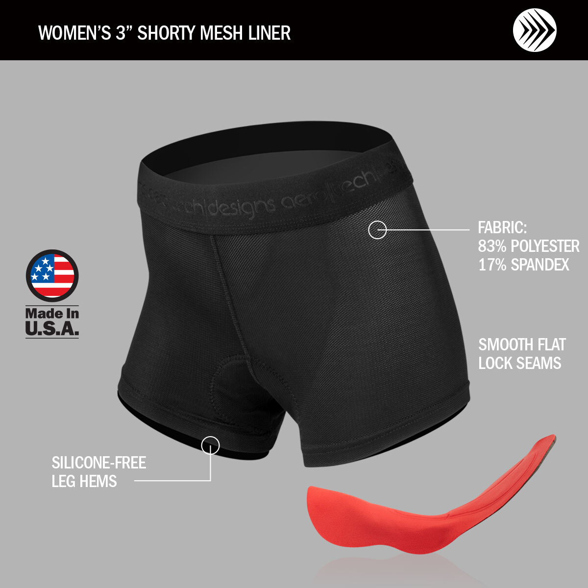 Women's 3" Padded Short Liner features