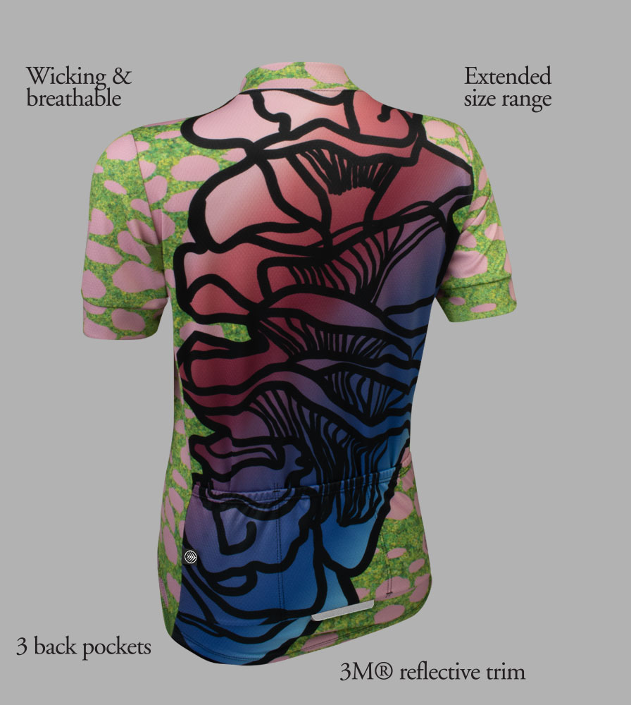 Women's Mushroom Jersey  Woman's Short Sleeve Empress Fit Bike Jersey