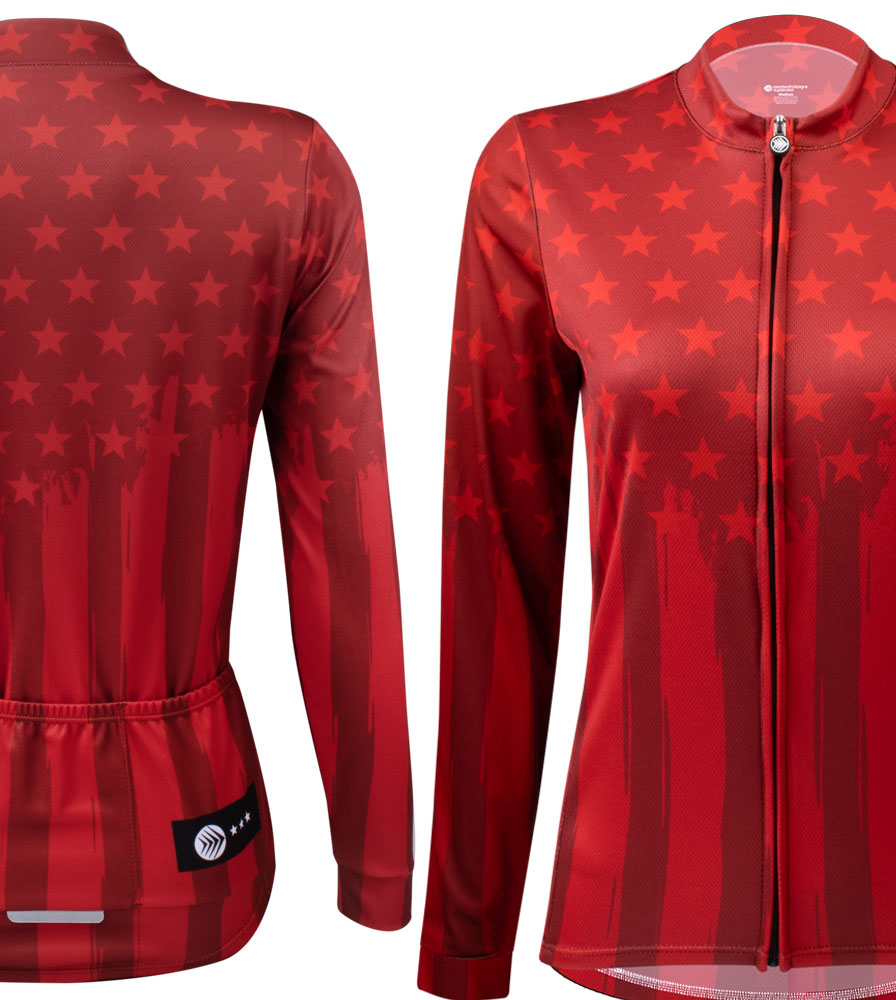 Women's Freedom Flag Jersey Front and Back View