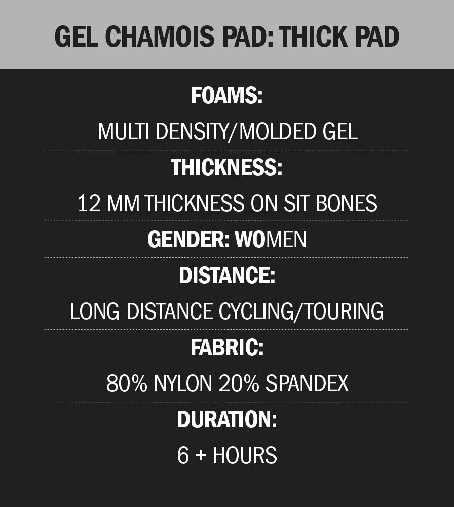 Women's Gel Touring Bike Short, Gel Chamois