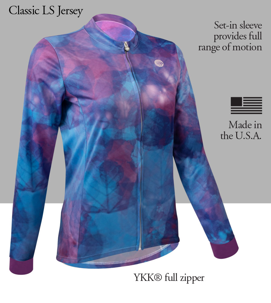 Women's Leaves Bike Jersey Front Features