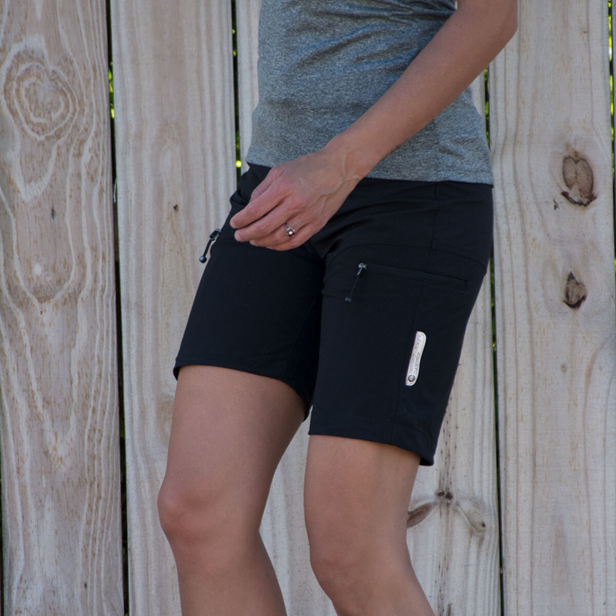 women's multi sport short on model