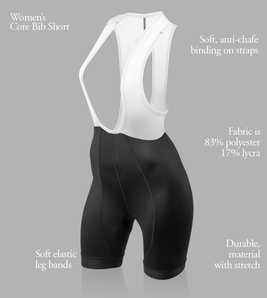 Women's Core Cycling Bib-Short Front Features