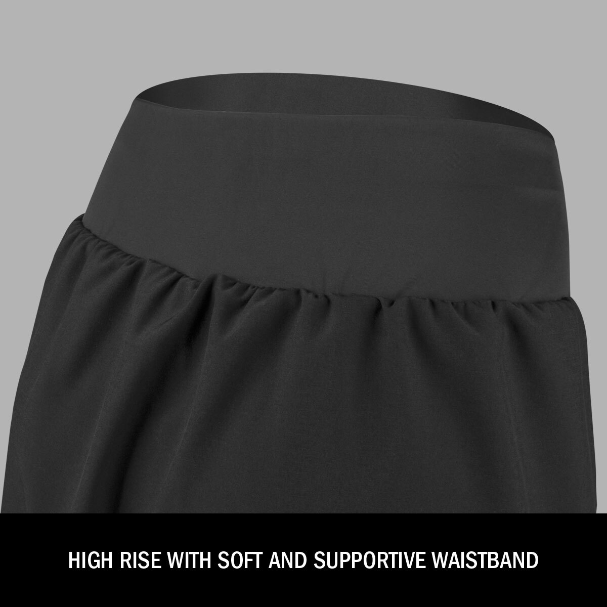 Padded cycling skort soft waistband