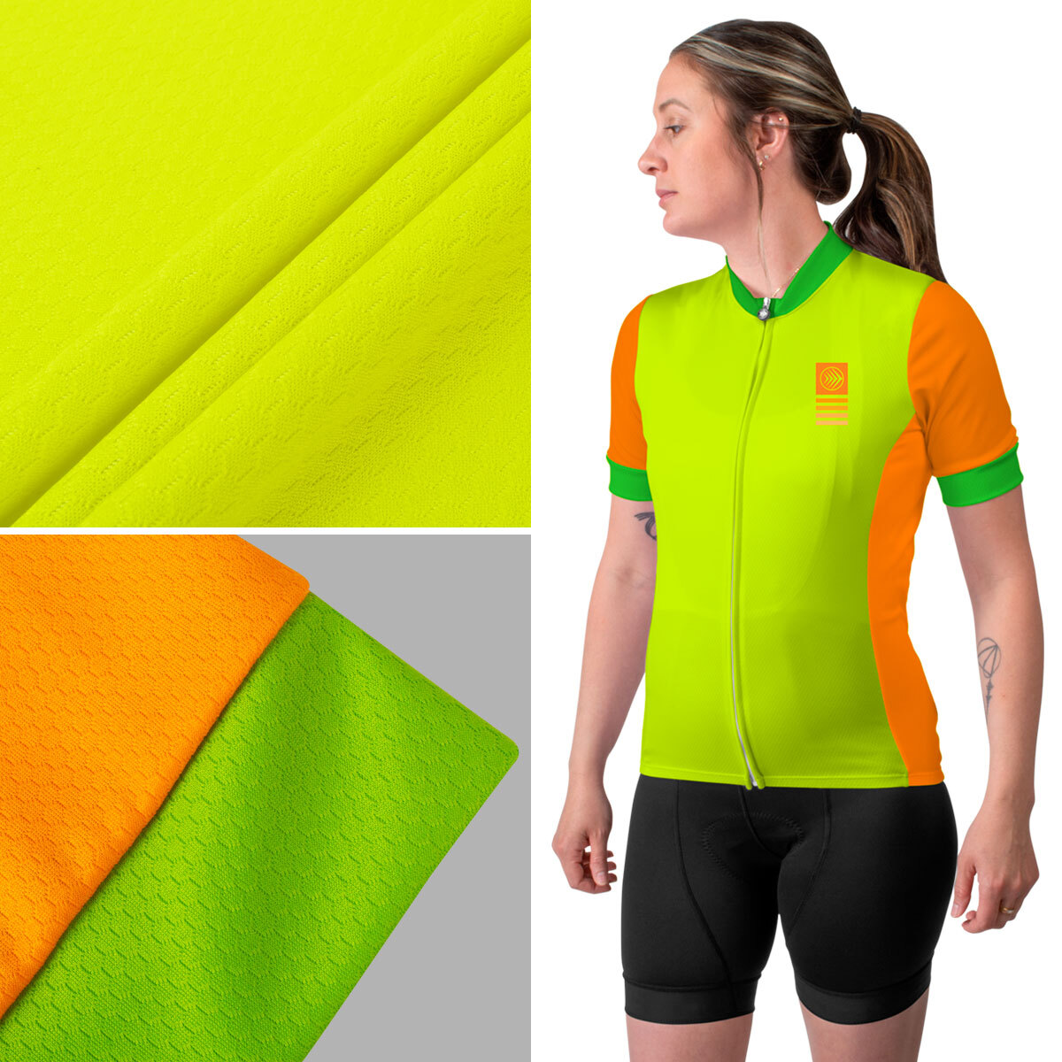 Women's Club Jersey - Solid Safety Yellow On Model