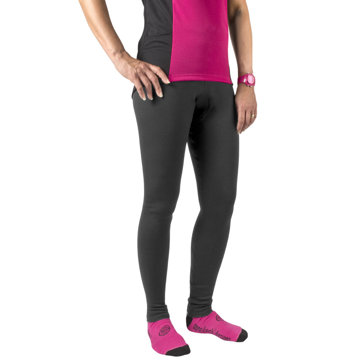 Women's Stretch Fleece Cold Weather Padded Cycling Tights - Made