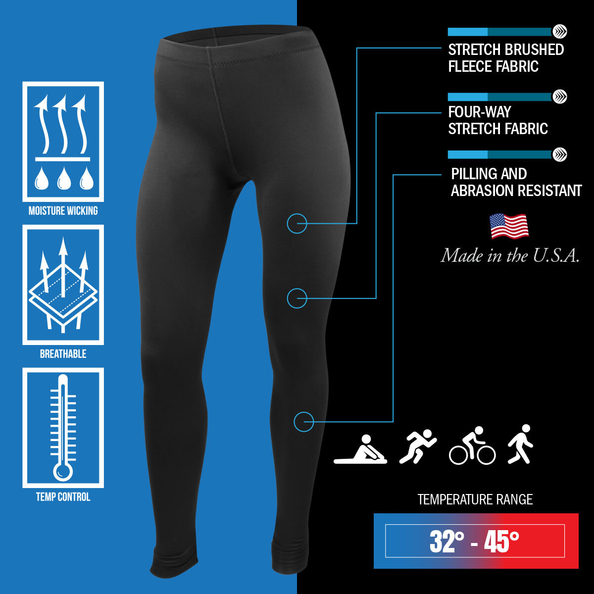 Core Fleece Tights Features