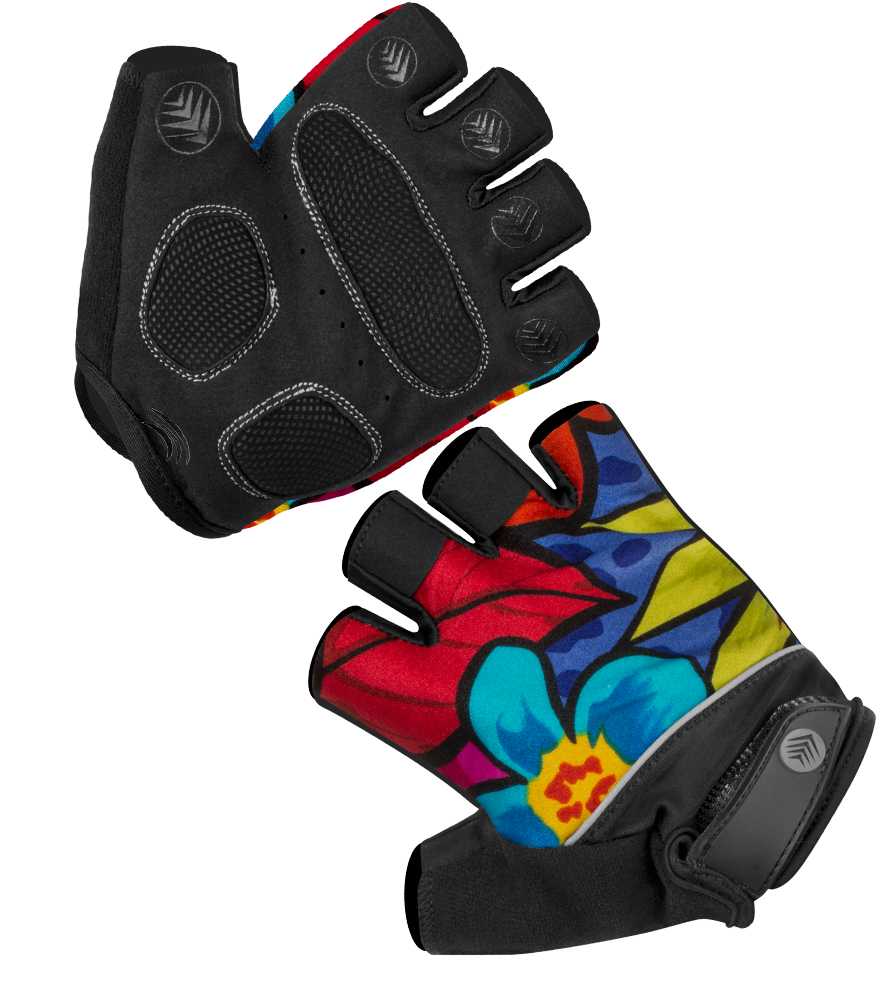 Tropical Print Cycling Gloves | Padded Palm Bike Glove | Aero Tech