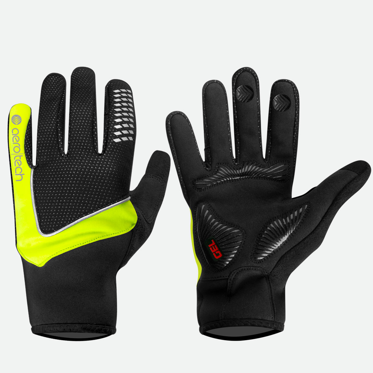 Midweight Reflective Full Finger Gel Padded Palm Bike Glove