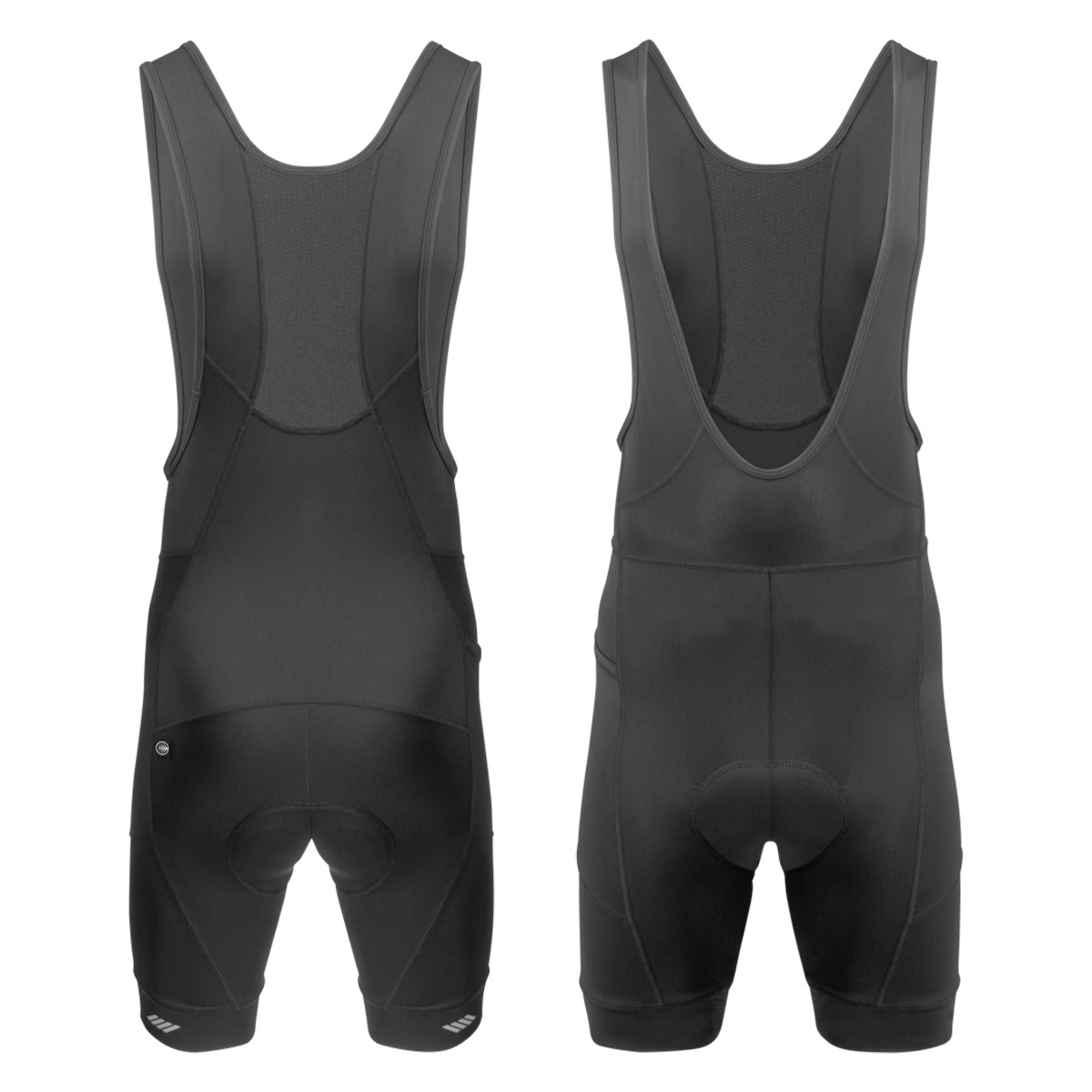 Men's 3D Gel Chamois Padded Black Bike Bib-Shorts with Side Pocket
