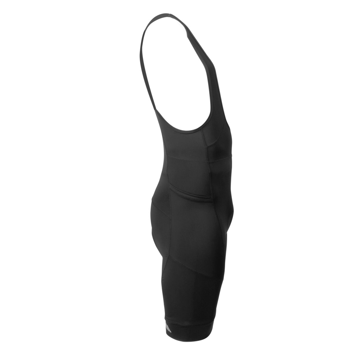Men's 3D Gel Chamois Padded Black Bike Bib-Shorts with Side Pocket