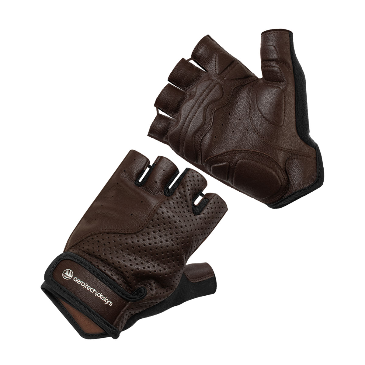 Vintage Leather Cycling Gloves | Fingerless Padded Palm Bike Glove