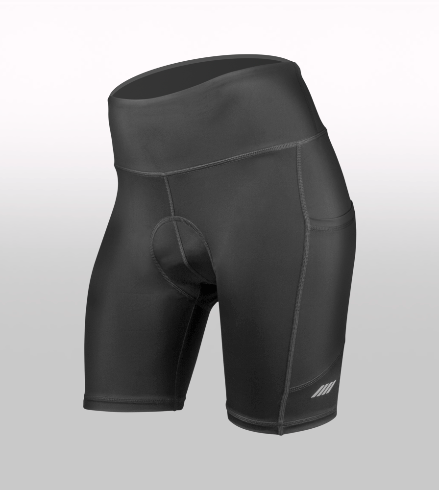 Mozantis Womens Bike Shorts 3D Gel Padded Wide Waistband with Pocket for Cycling 