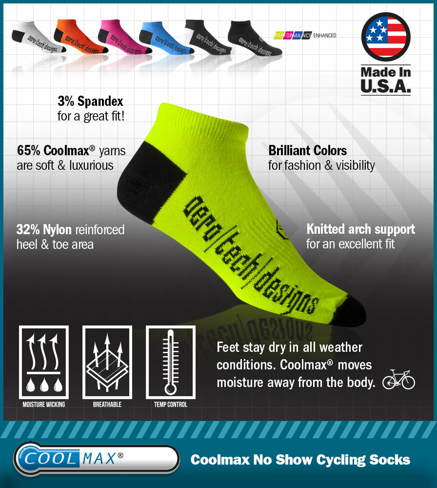 Coolmax No-Show Performance Sock Features