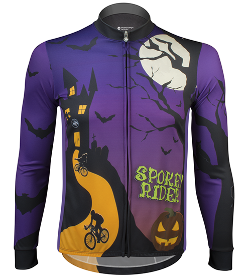 Halloween Theme Zombie Long Sleeve Bike Jersey by Aero Tech Designs