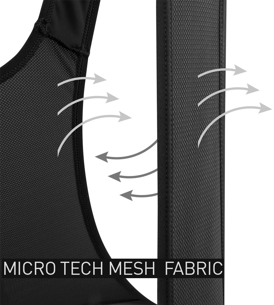Men's All Day Cycling Bib-Short Micro Tech Mesh Fabric Detail
