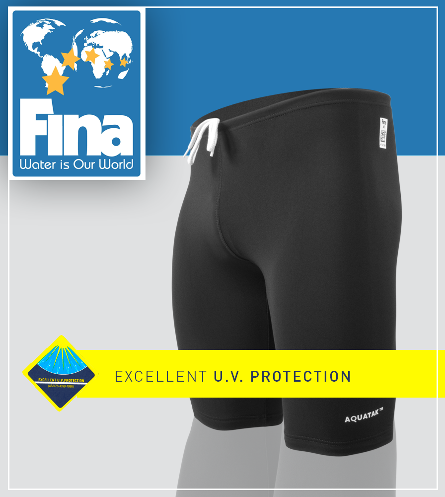 Men's Black FINA Jammer for swimming and training - All sizes to 6XL