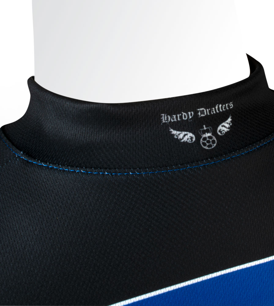 Royal Blue Big Men's Clydesdale Bike Jersey Collar Detail