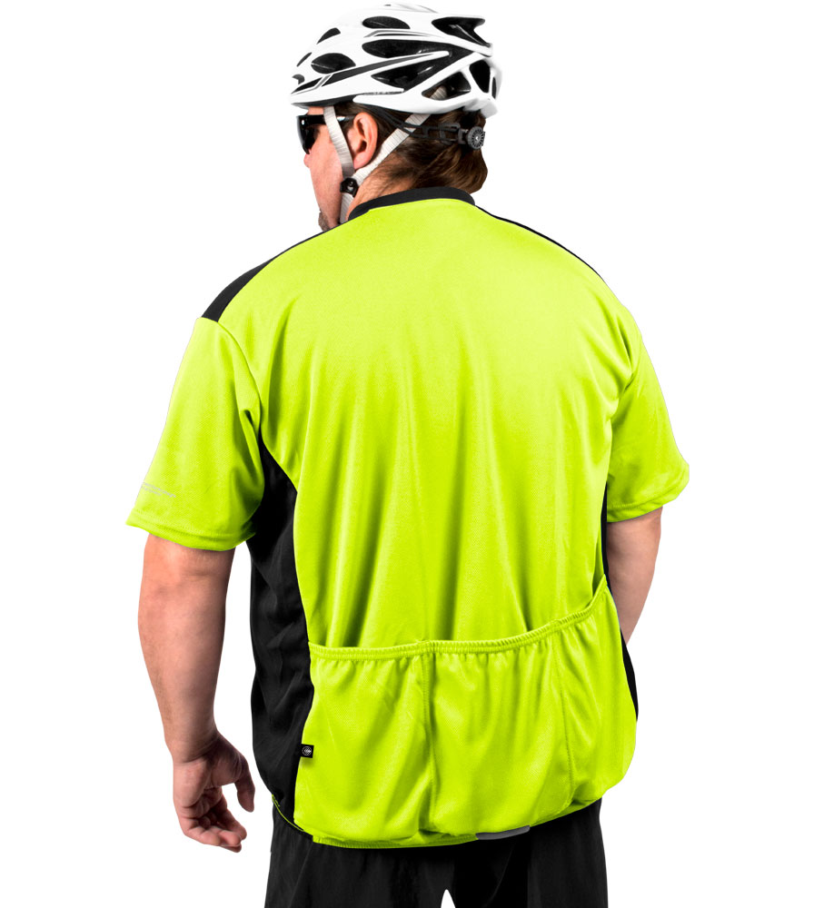 Big Man Colossal Safety Yellow Cycling Jersey Back Detail