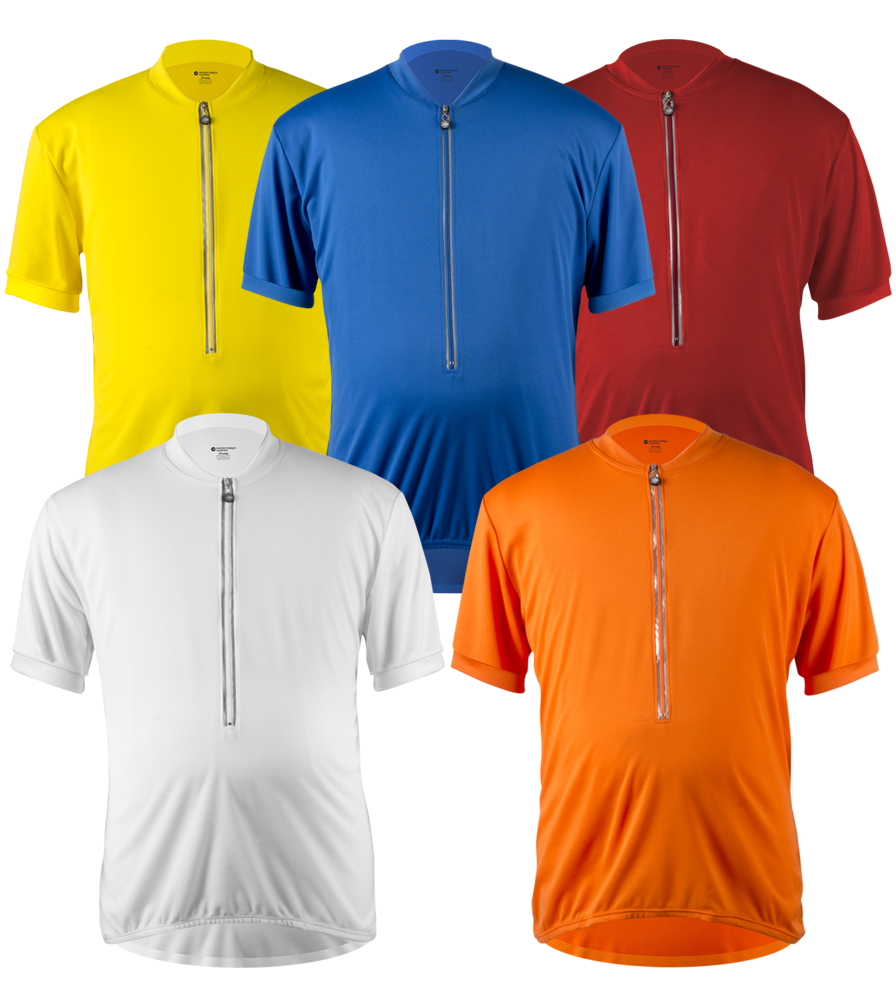 Tall Men's Bicycling Jersey with Extra Long Length Sleeves and Torso