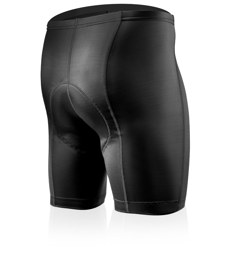 Black P. Petite Padded Bike Shorts - Black 5 inch Inseam