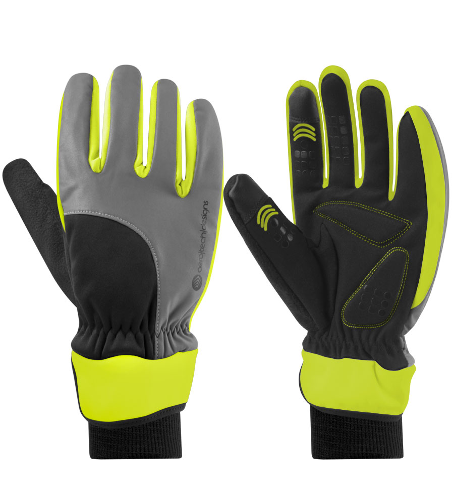 Safety Yellow Full Finger Winter Cycling Glove