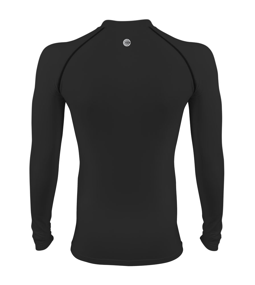 Long Sleeve Fleece Base Layer Compression Shirt in Black and White