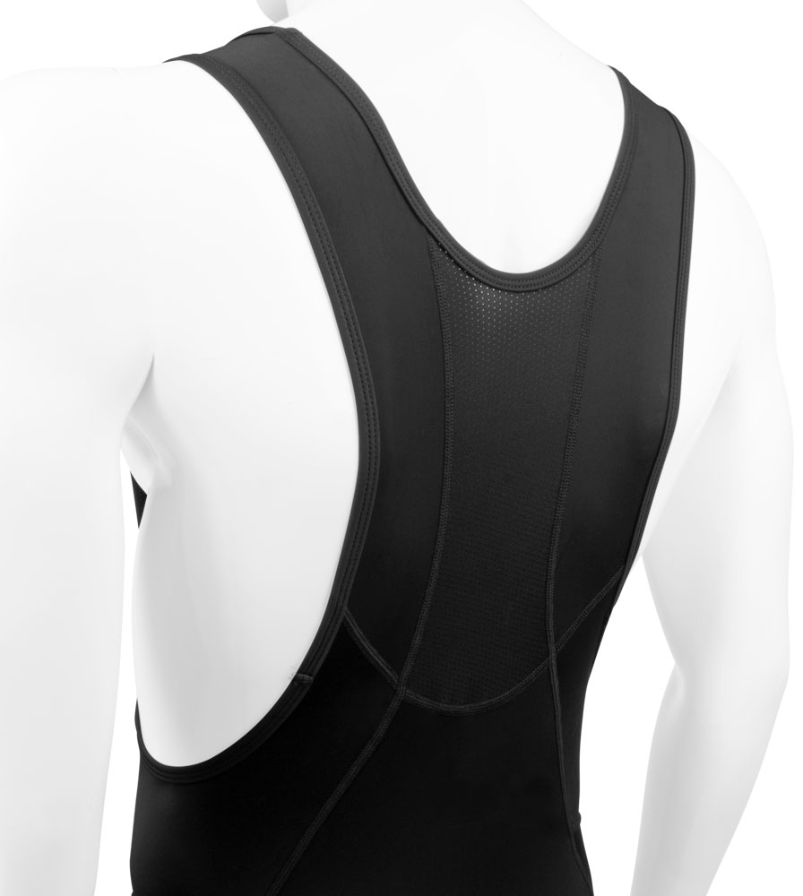 Men's 3D Gel Padded Black Bike Bib-Shorts Back Mesh View