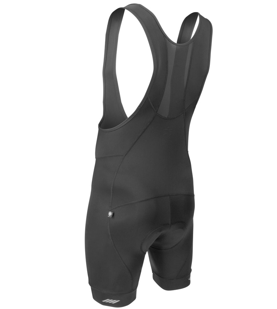 Men's 3D Gel Padded Black Bike Bib-Shorts Off Back View