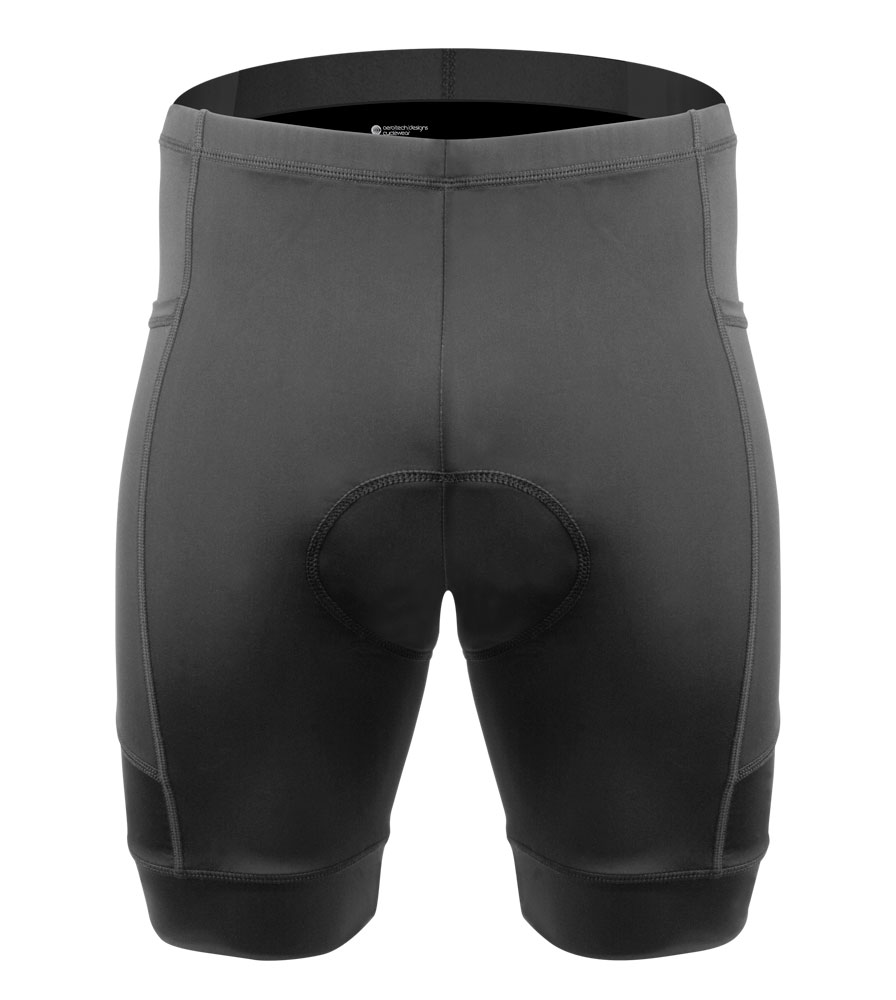 Men's 3D Gel Chamois Padded Black Bike Shorts with Side Pockets