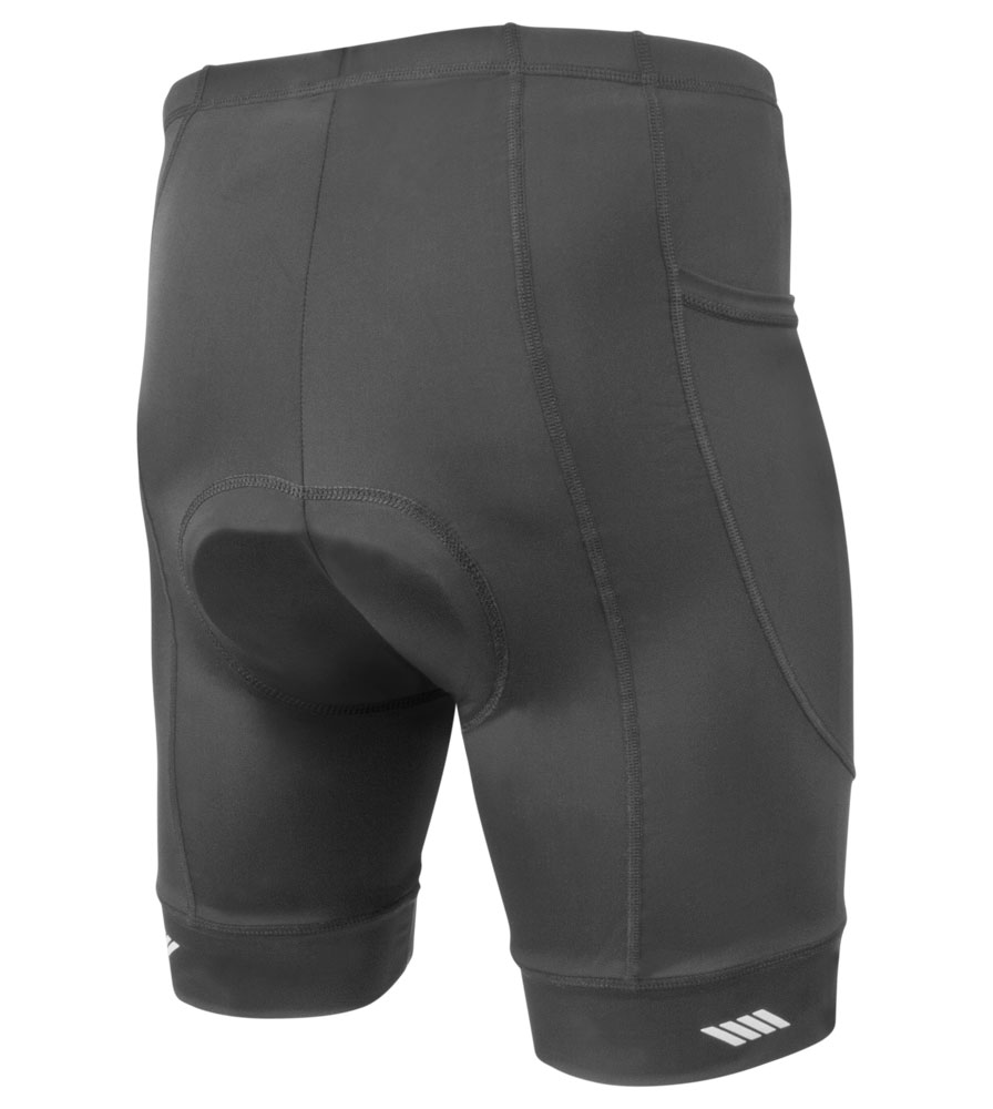 Men's 3D Gel Padded Black Bike Shorts Off Back View