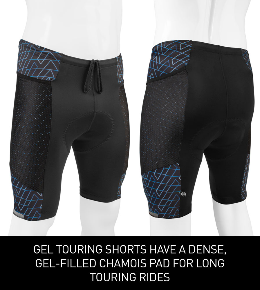 Men's Impulse Gel Touring Cycling Shorts with High Density Chamois Pad