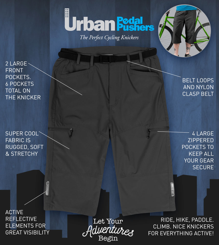 Men's Pedal Pushers Commuting Knicker Features