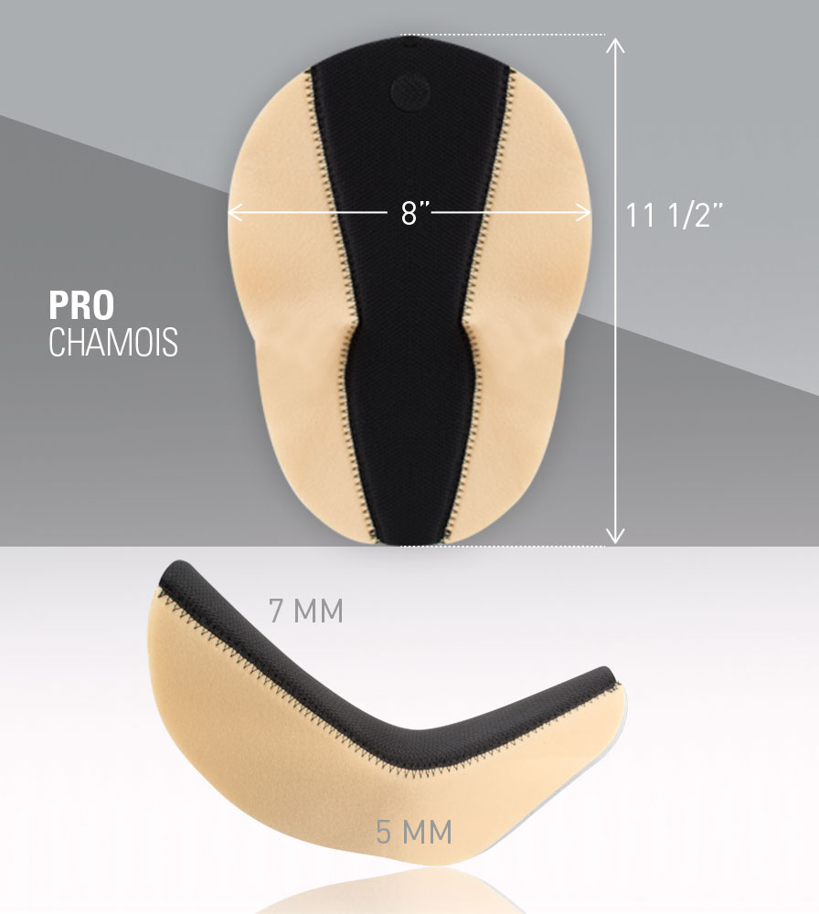 Pro Chamois Pad Measurements