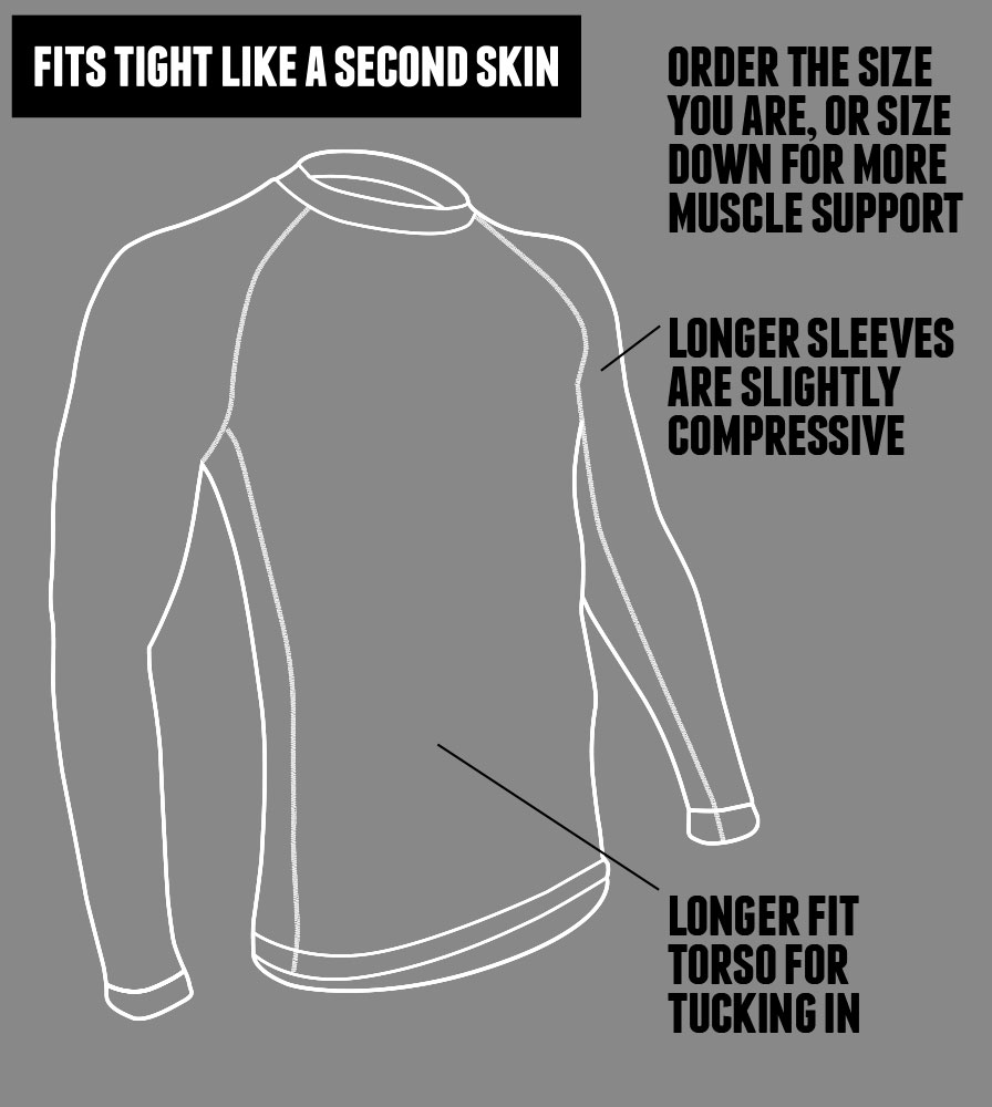 Long Sleeve Spandex Compression Base Layer Fit Guide