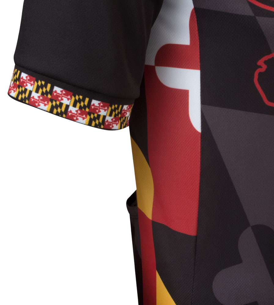 Maryland Cycling Jersey Side Panel and Cuff Detail