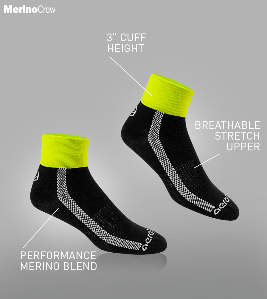 Hi-Vis Yellow Cycling Socks - Pro Race 3.0