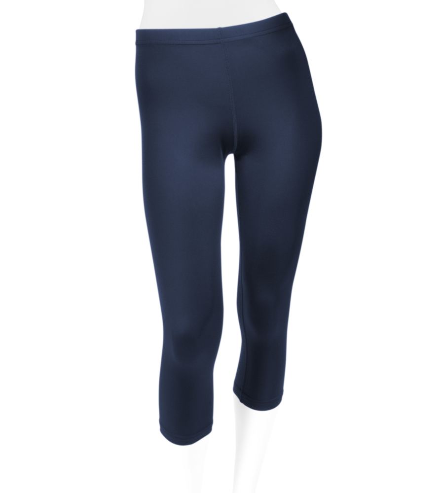 Women's Spandex Unpadded Workout Capri in Navy