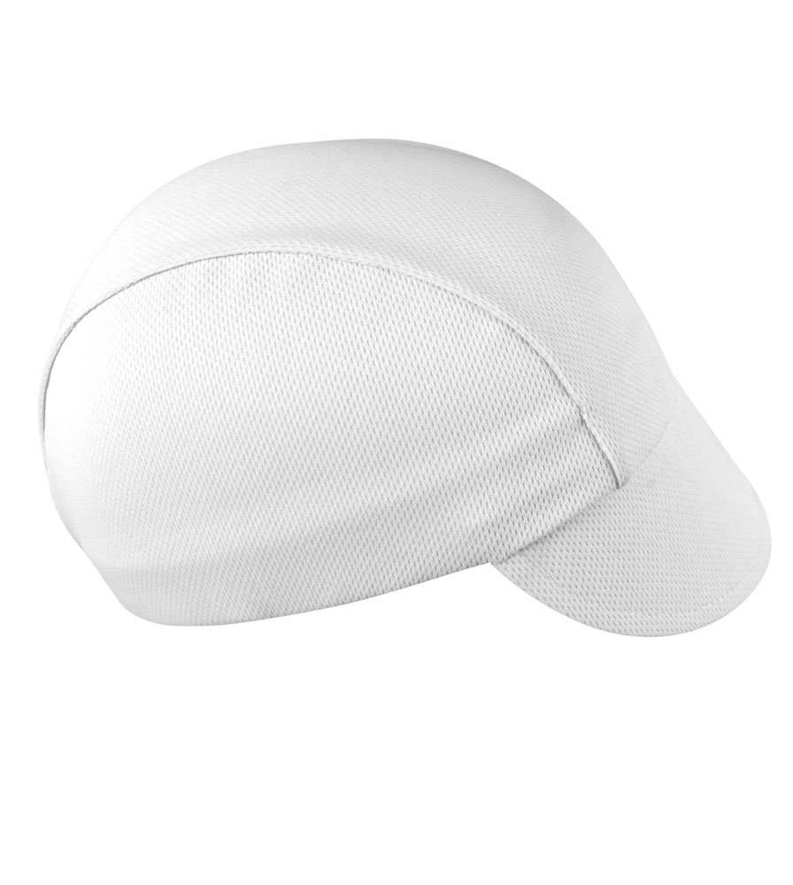 white cycling cap