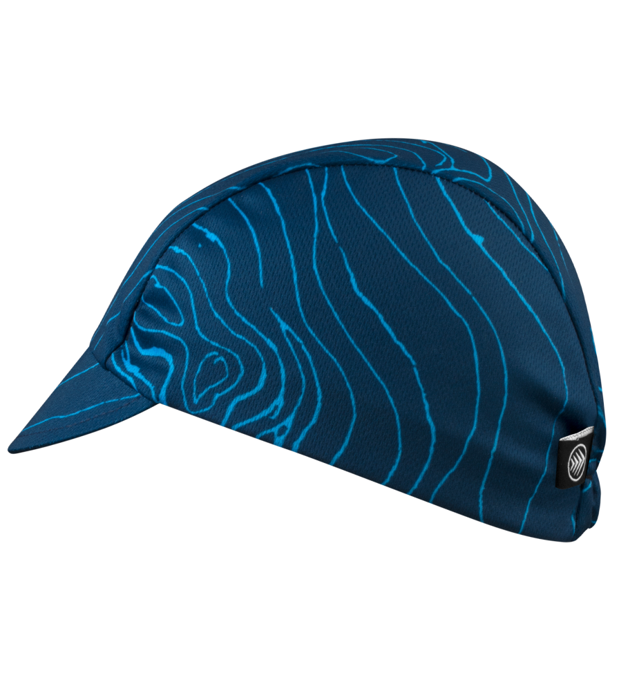 Blue Topographical Rush Cycling Caps | Made in USA | Aero Tech Designs