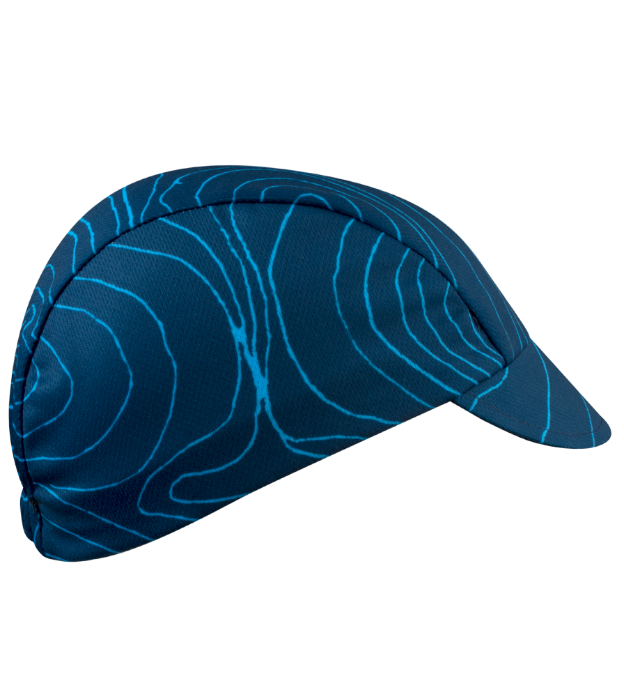 Blue Topographical Rush Cycling Caps | Made in USA | Aero Tech Designs