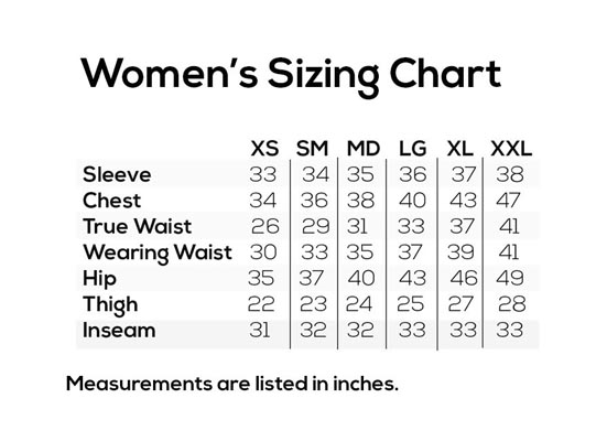 Showers Pass Size Chart