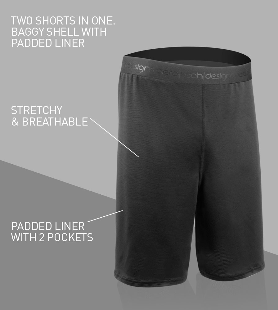 Tech Mesh Cycling Gym Shorts Front Features