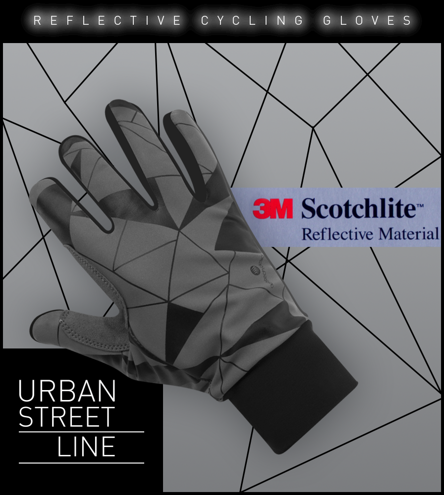 Urban Street Line Reflective Cycling Glove Graphic