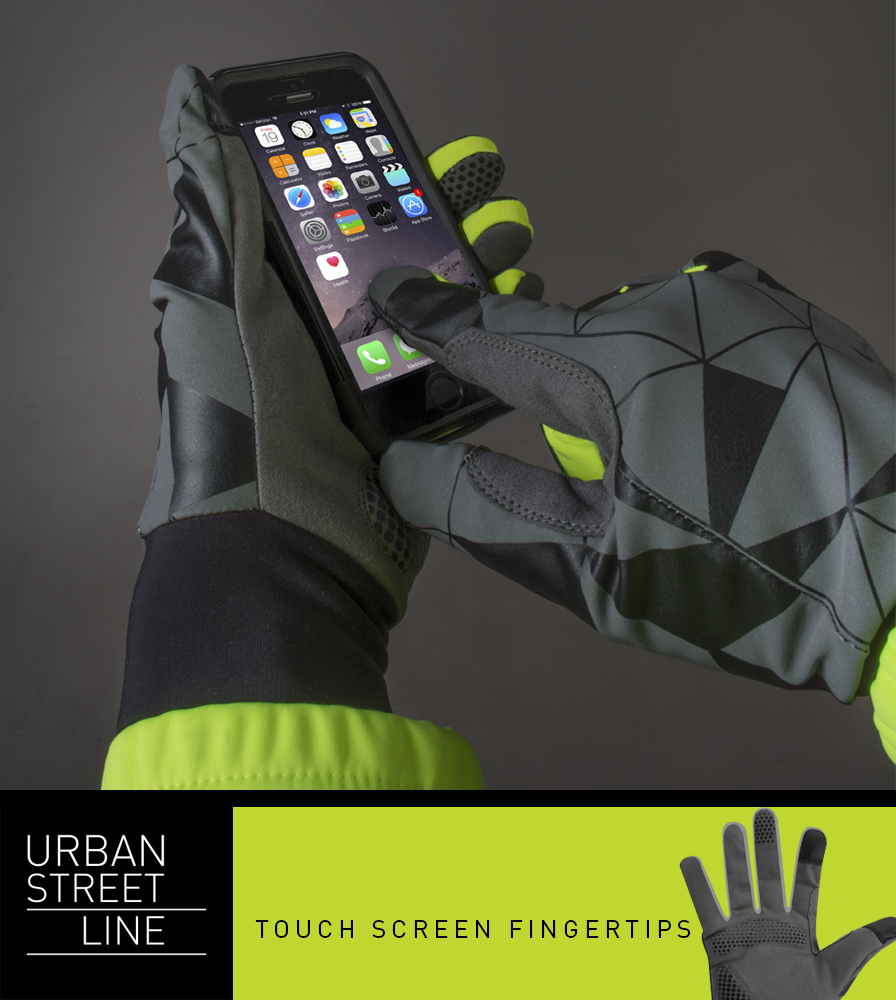 Urban Street Line Reflective Cycling Glove Touch Screen Capability