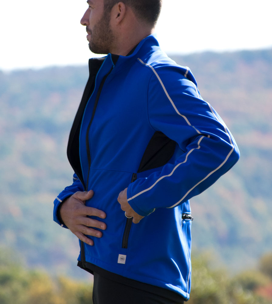 Men's USA Softshell Cycling Jacket in Royal Blue Side View