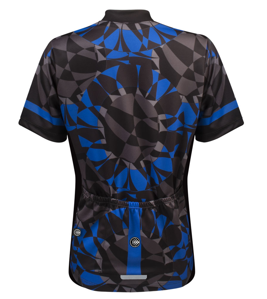 Women's Empress Mosaic Designer Cycling Jersey in Pink Blue Charcoal