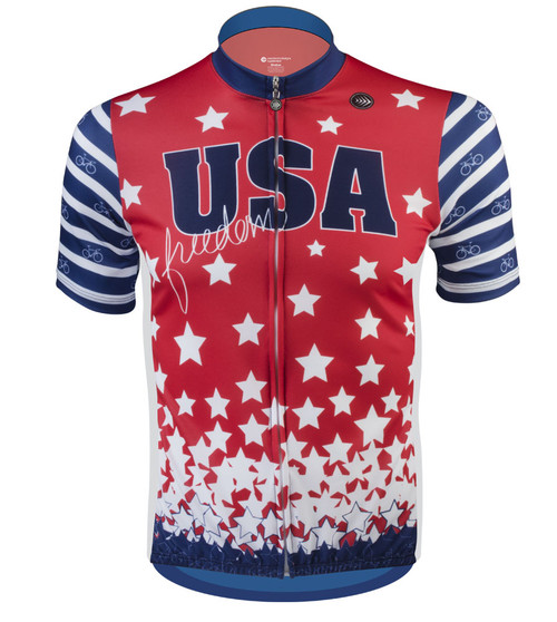 USA Flag Cycling Jersey American Mens Short Sleeve Bike Shirt with Stars Eagle USA Flag Cycling Jersey American Mens Short Sleeve Bike Shirt with Stars Eagle