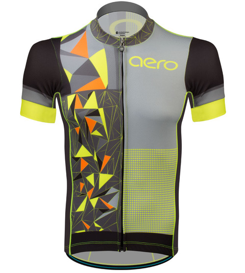 fluorescent orange cycling jersey